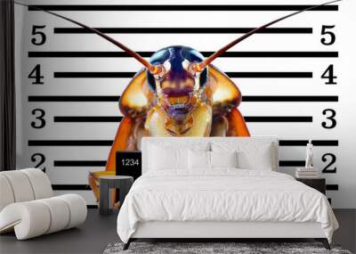 Image of cockroaches arrested.The charges against ,Mr cockroaches, invading the home kitchen. concept protection against termites, cockroaches, fleas, agricultural pests. Wall mural