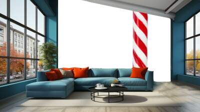 Christmas candy cane caramel isolated on a transparent background. Red and white stripes. Wall mural