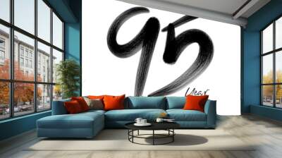 95 Years Anniversary Celebration Vector Template, 95 Years  logo design, 95th birthday, Black Lettering Numbers brush drawing hand drawn sketch, number logo design vector illustration Wall mural