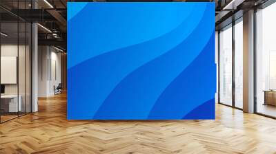 Blue wave abstract background, web background, blue texture, banner design, creative cover design, backdrop, minimal background, vector illustration Wall mural