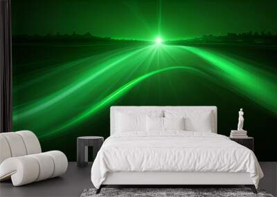  green wave of light Wall mural