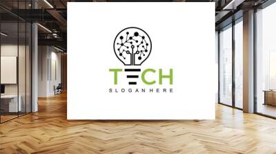 tech data bulb idea logo icon symbol inspiration template Wall mural