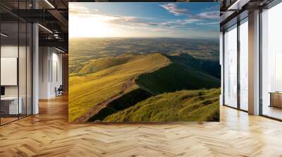 stunning sunset, golden hour at pen y fan brecon beacons south wales uk Wall mural