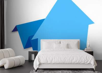 arrow up blue on white background Wall mural