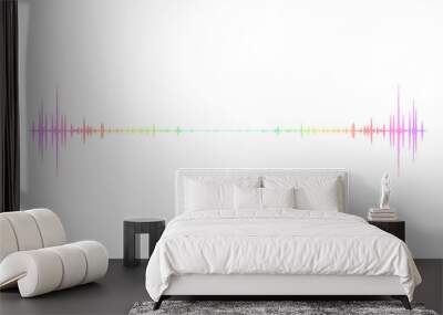 Frequency audio waveform, music wave HUD interface elements, colorful voice graph signal. Wall mural