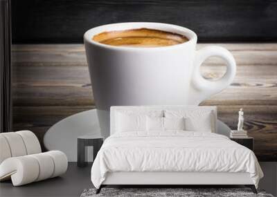 Overhead view of a freshly brewed mug of coffee Wall mural