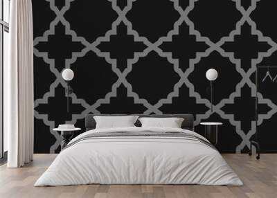 Islamic semaless pattern with arabic geometric ornament gray texture background Wall mural