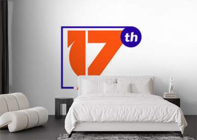 ILLUSTRATION 17th ANNIVERSARY DESIGN SIMPLE TEMPLATE LOGO ICON ELEMENT VECTOR Wall mural