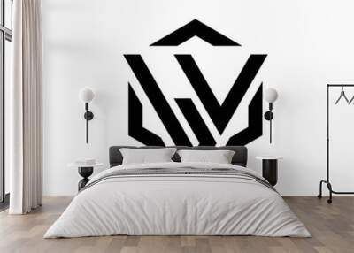 ,  Logo monogram with triangle and hexagon modern design template Wall mural