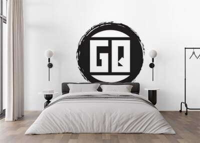 GQ Logo Initial Letter Monogram with abstrac circle shape design template Wall mural