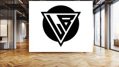 LB logo with negative space triangle and circle shape design template Wall mural