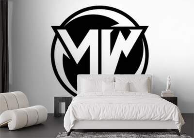 NW logo monogram design template Wall mural