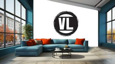 VL Logo Initial Letter Monogram with abstrac circle shape design template Wall mural