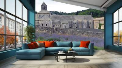 Abbey of Senanque and lavender in Provence, France Wall mural