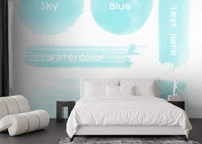 Set of watercolor stain Wall mural