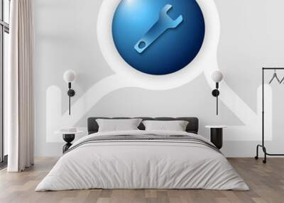 abstract frame with two arrows and spanner Wall mural