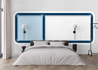 blue frame for text Wall mural