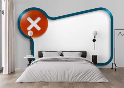 blue text box with red ban mark Wall mural