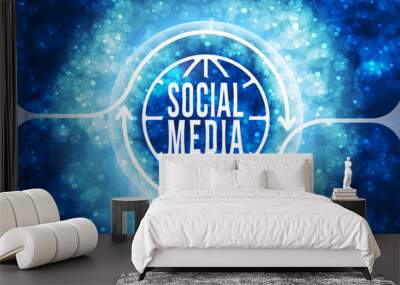 futuristic colored abstract background and transparent social me Wall mural