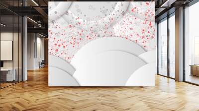 gray background with red pattern Wall mural