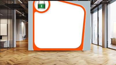 Red box for your text with white frame and padlock icon Wall mural