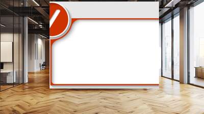 red text frame with check box Wall mural