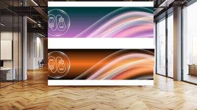 Set of two banners with colored rainbow and idea symbol Wall mural