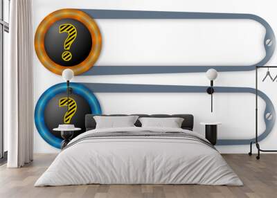 set of two buttons and question mark Wall mural