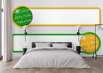 set of two text frame for text with texture of  the numbers Wall mural