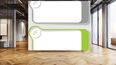 set of two vector text boxes with paper clip Wall mural