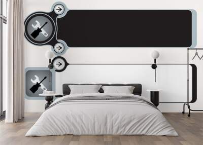 Two abstract boxes for your text and spanner and screwdriver Wall mural