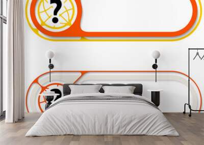 Two abstract buttons for your text and question mark Wall mural