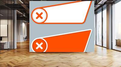 two orange boxes for any text with ban symbol Wall mural