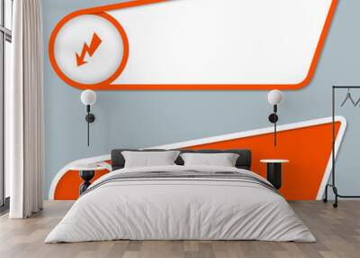 two orange boxes for any text with flash symbol Wall mural