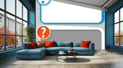 two vector text box and question mark Wall mural