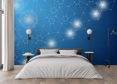 Vector geometric background into corner with polygons Wall mural