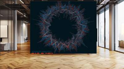 Big data circular visualization. Futuristic infographic. Information aesthetic design. Visual data complexity. Complex data threads graphic visualization. Social network representation. Abstract graph Wall mural