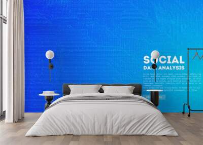 Big Data cloud computing. Blockchain visualiztion. Social network information complexity. Wall mural