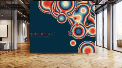 Liquid retro 3D metaball, with organic structure. Abstract vector colorful background. Fluid futurisctic shapes. Wall mural