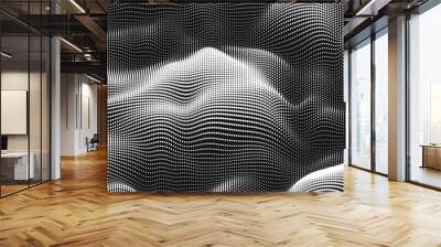 Point wave noise texture. Abstract dot background. Technological cyberspace background. Wall mural