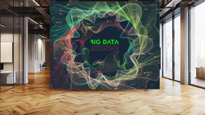 Vector abstract colorful big data information sorting visualization. Social network, financial analysis of complex databases. Visual information complexity clarification. Intricate data graphic Wall mural