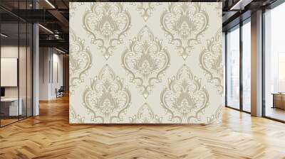 Vector damask seamless pattern background. Classical luxury old fashioned damask ornament, royal victorian seamless texture for wallpapers, textile, wrapping. Exquisite floral baroque template. Wall mural