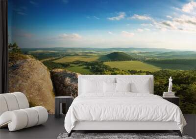 A view of the countryside from the top of a rock Wall mural