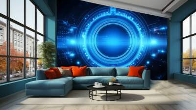 blue Abstract technology background circles digital hi-tech technology design background. concept innovation. vector illustration Wall mural