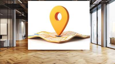 Mark location. Locate pin gps map. Realistic 3d design In plastic cartoon style. Icon isolated on white background. Vector illustration Wall mural