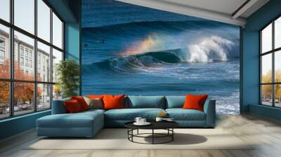 Rainbow over a breaking wave, Sydney Australia Wall mural