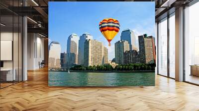 The New York City skyline from a tour boat Wall mural