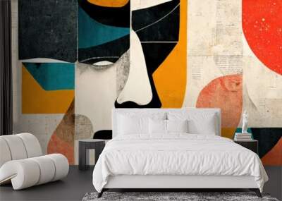  Abstract portraits of person Wall mural