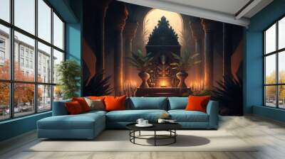 Altar inside Pyramid. Fantasy. Concept art. Wall mural