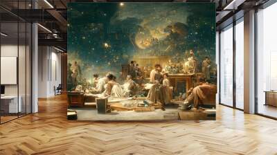 Ancient greek sages doing some research. Wall mural